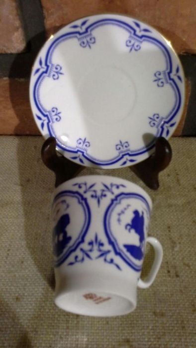 Filiżanka ŁOMONOSOW do Mokka, Kolekcjonerska porcelana Kobaltowa GAT 1