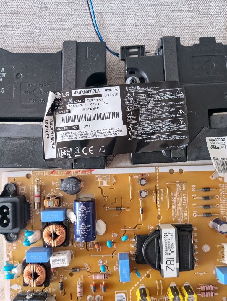 Tv LG 43UK6500PLA peças 12€ tudo