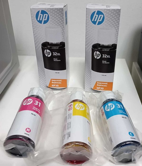 Tinteiros HP originais 32XL/31 magenta, ciano e amarelo