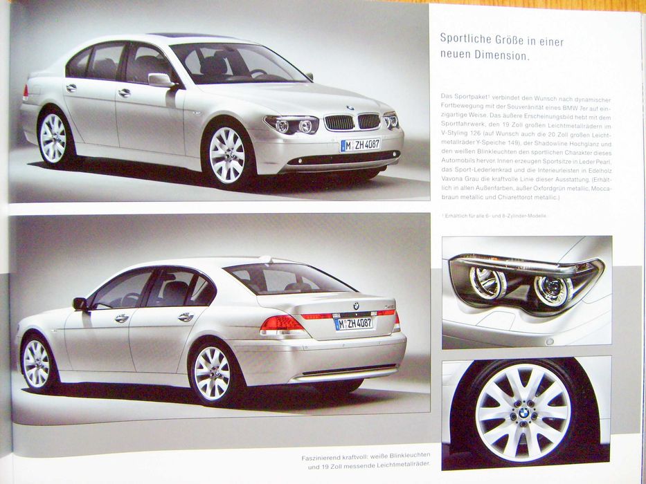 BMW 7 E65 2003 - bardzo obszerny prospekt - 126 stron ! stan BDB !