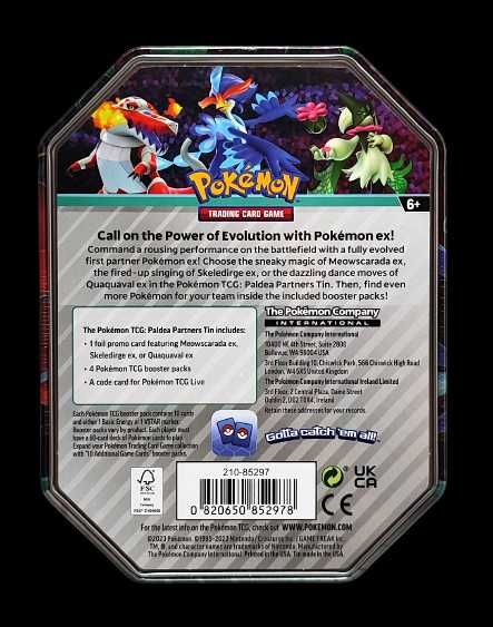 Pokemon TCG: Paldea Partners Tin Quaquaval ex