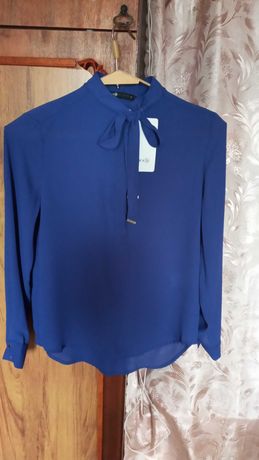 Новая красивая женская модная блузка синяя цвет индиго 42 OOdji