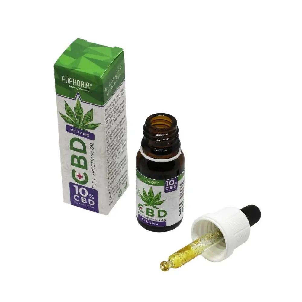 Olejek konopny CBD 10% Euphoria 10 ml STRONG Full Spectrum Pełne sp