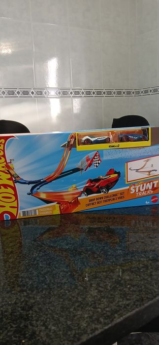 Pista Hot Wheels com dois carrinhos