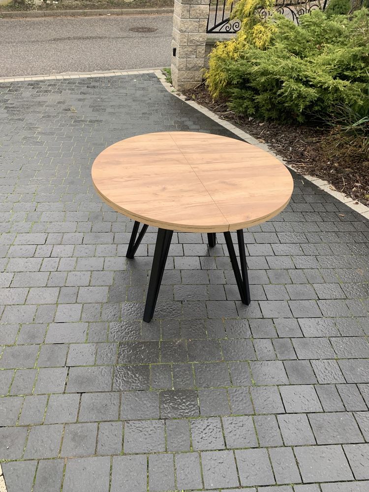 Stół rozkładany okrągły loft dąb Craft hikora egger halifax artisan