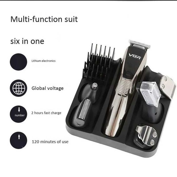 Бездротова машинка для стрижки тример 6 в 1 тример VGR