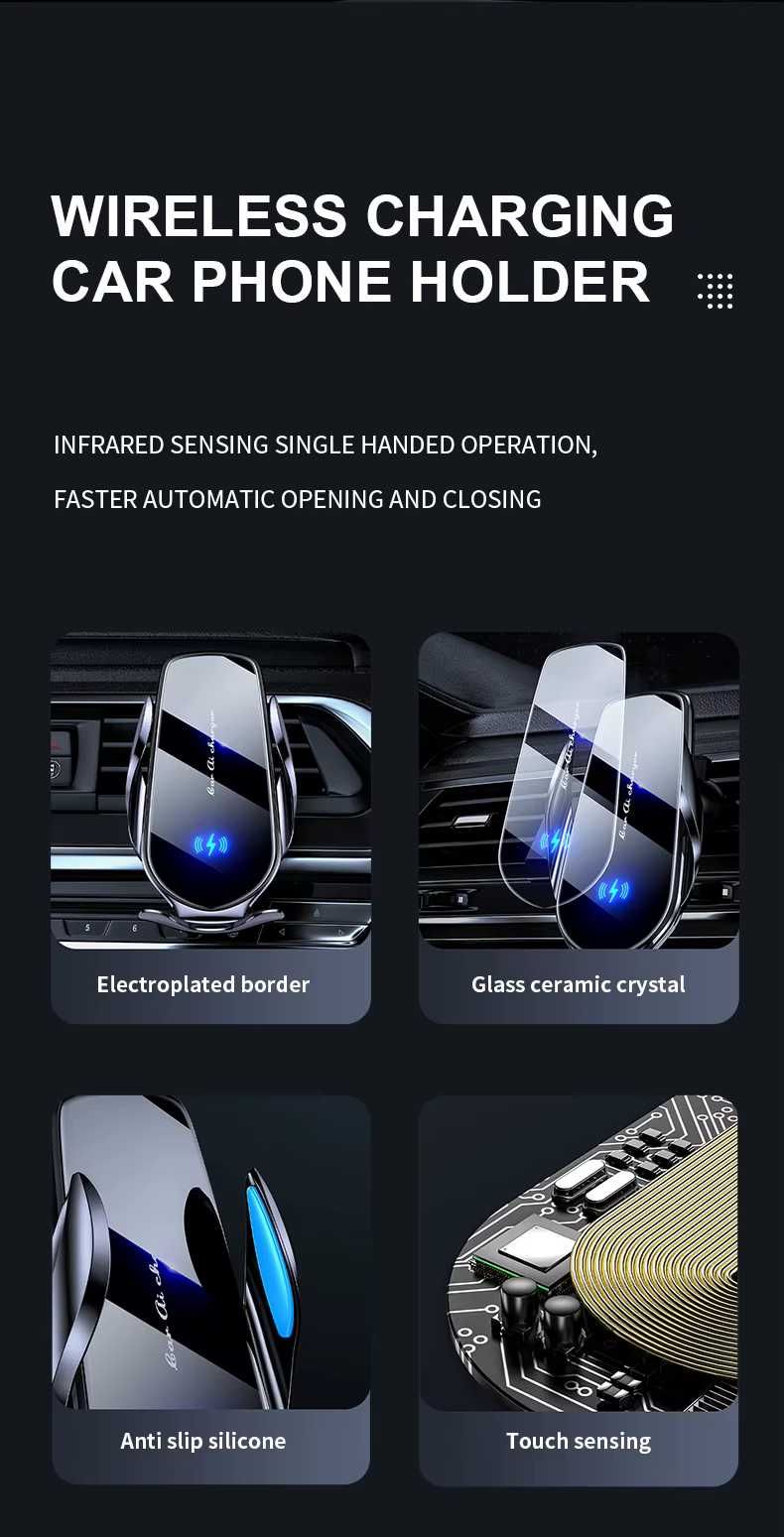 Держатель смартфона в авто машину с беспроводной зарядкой Wireless