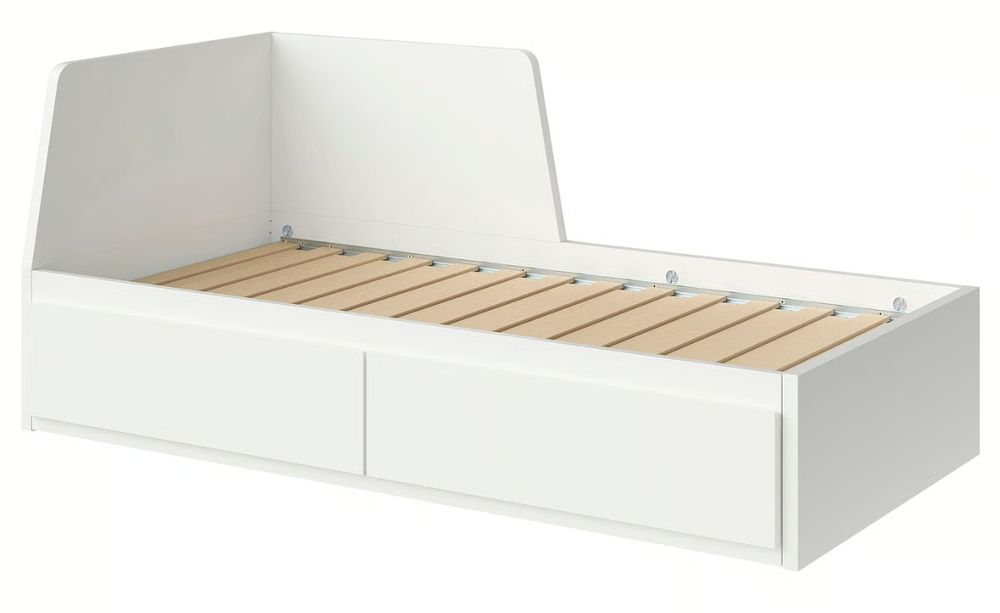 Cama Flekke (IKEA) com 2 gavetas, 2 colchões e 1 jogo de cama