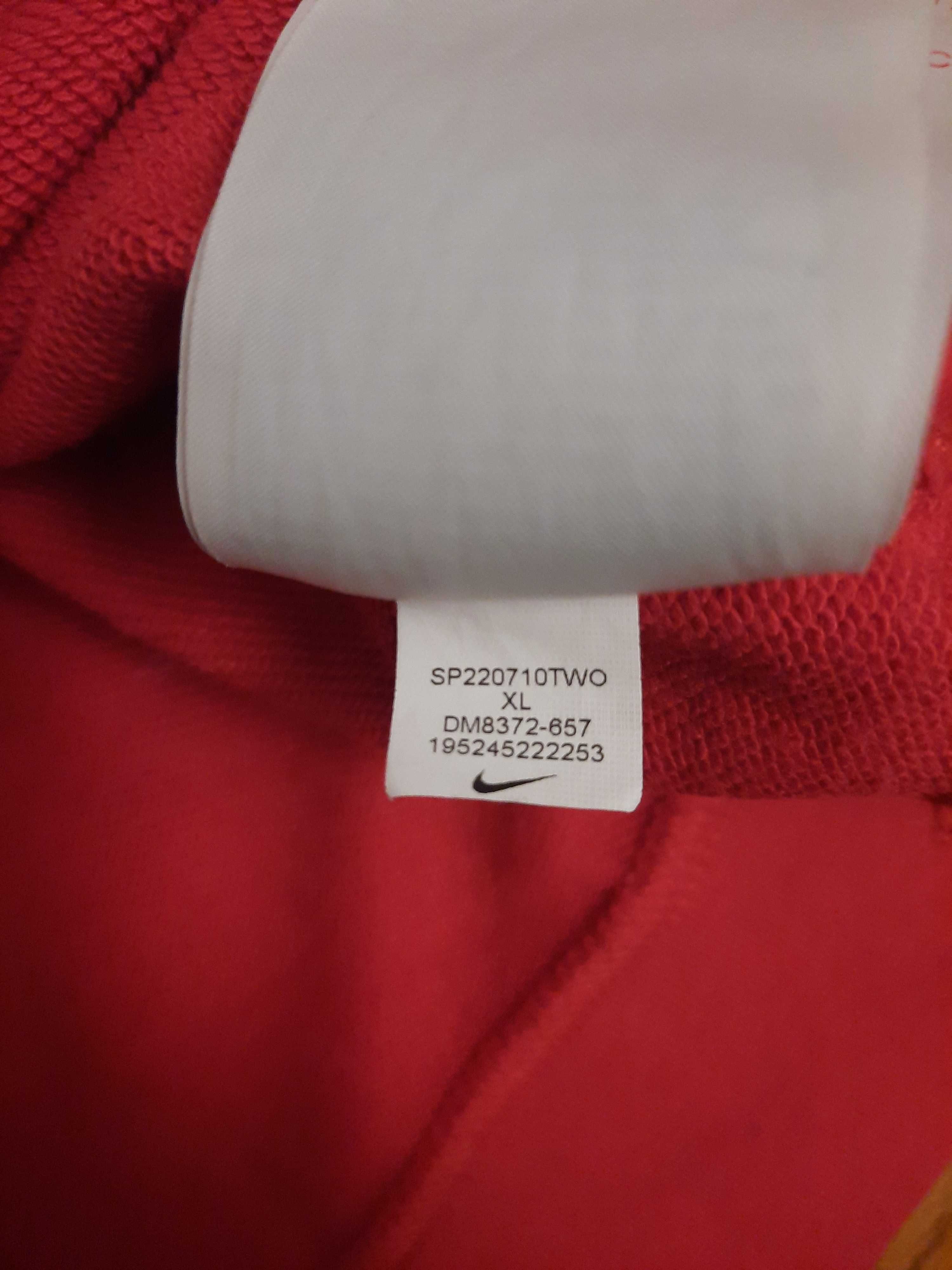 Czerwona bluza z kapturem bawełniana crop Nike Air XL 156 166cm