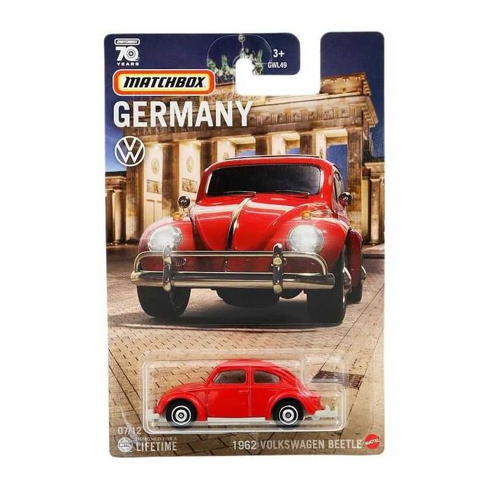 Hot Wheels / Matchbox Volkswagen VW Beetle 1962 Garbus niebieski czerw