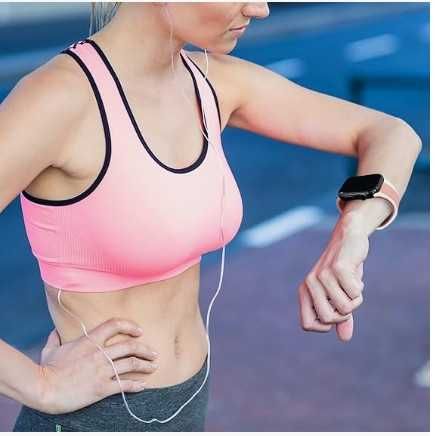 Silikonowy pasek do zegarka Apple Watch biało-różowy TopPerfekt