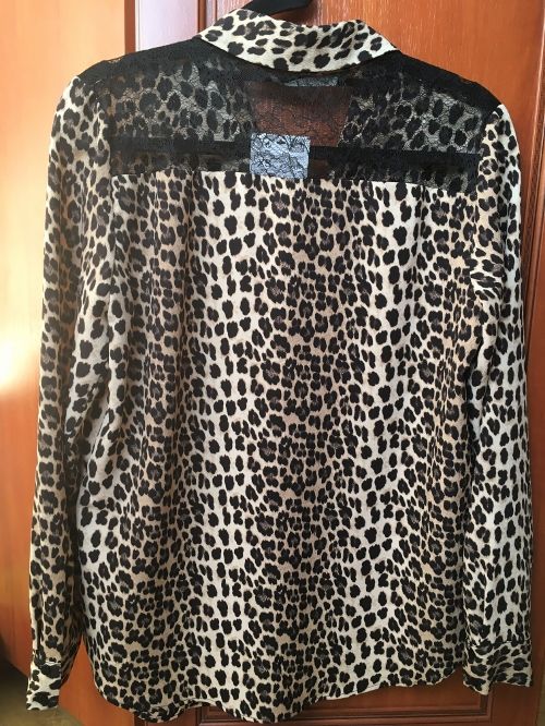 ZARA bluzka animal print z koronką 34/XS