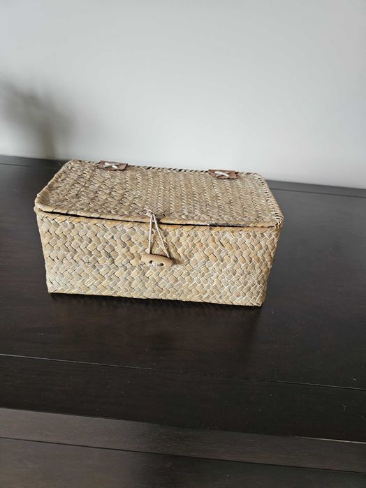 Caixa arrumação com fecho em vime