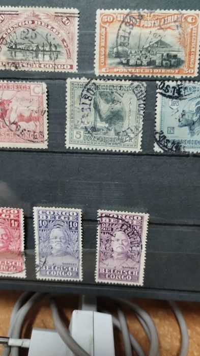 Zestaw starych znaczków pocztowych Kongo belgijskie lata 20