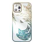 Luksusowe etui iPhone 14 Plus z kryształami Kingxbar Phoenix - złoto-n