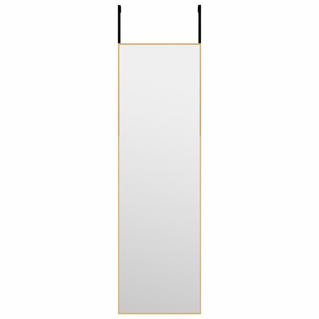 Vidaxl Lustro Na Drzwi, Złote, 30X100 Cm, Szkło I Aluminium