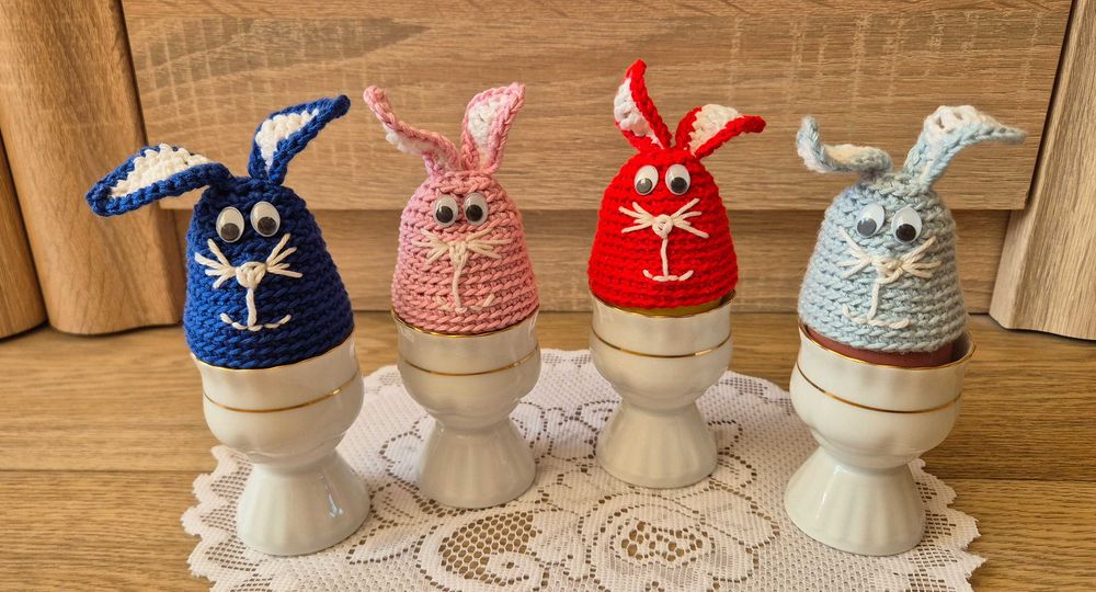 Zajączki - ocieplacze na jajka, ozdoba na Wielkanoc - Handmade