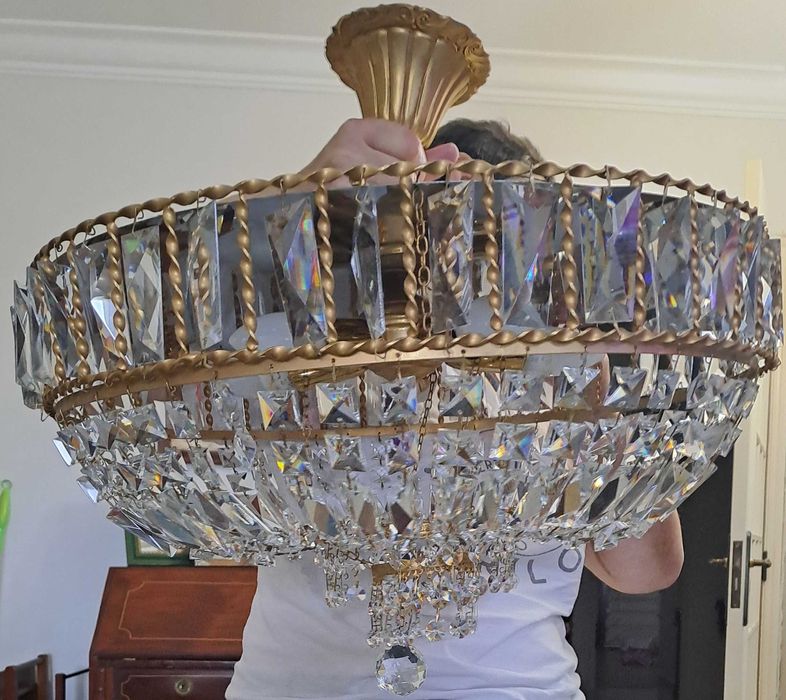 Candeeiro de teto vintage cristal