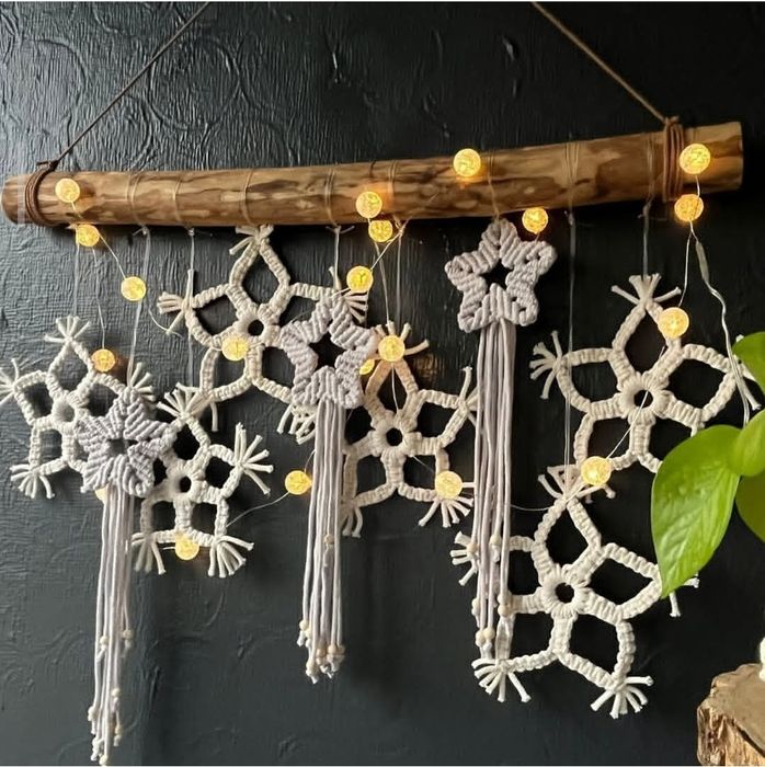 Новорічні прикраси в техніці Макраме (декор, бохо, подарунок)