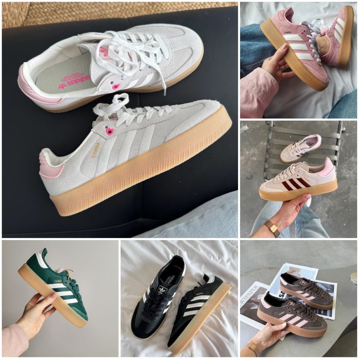 р36-45 Кросівки Adidas Samba Platform White Black Beige Green Brown