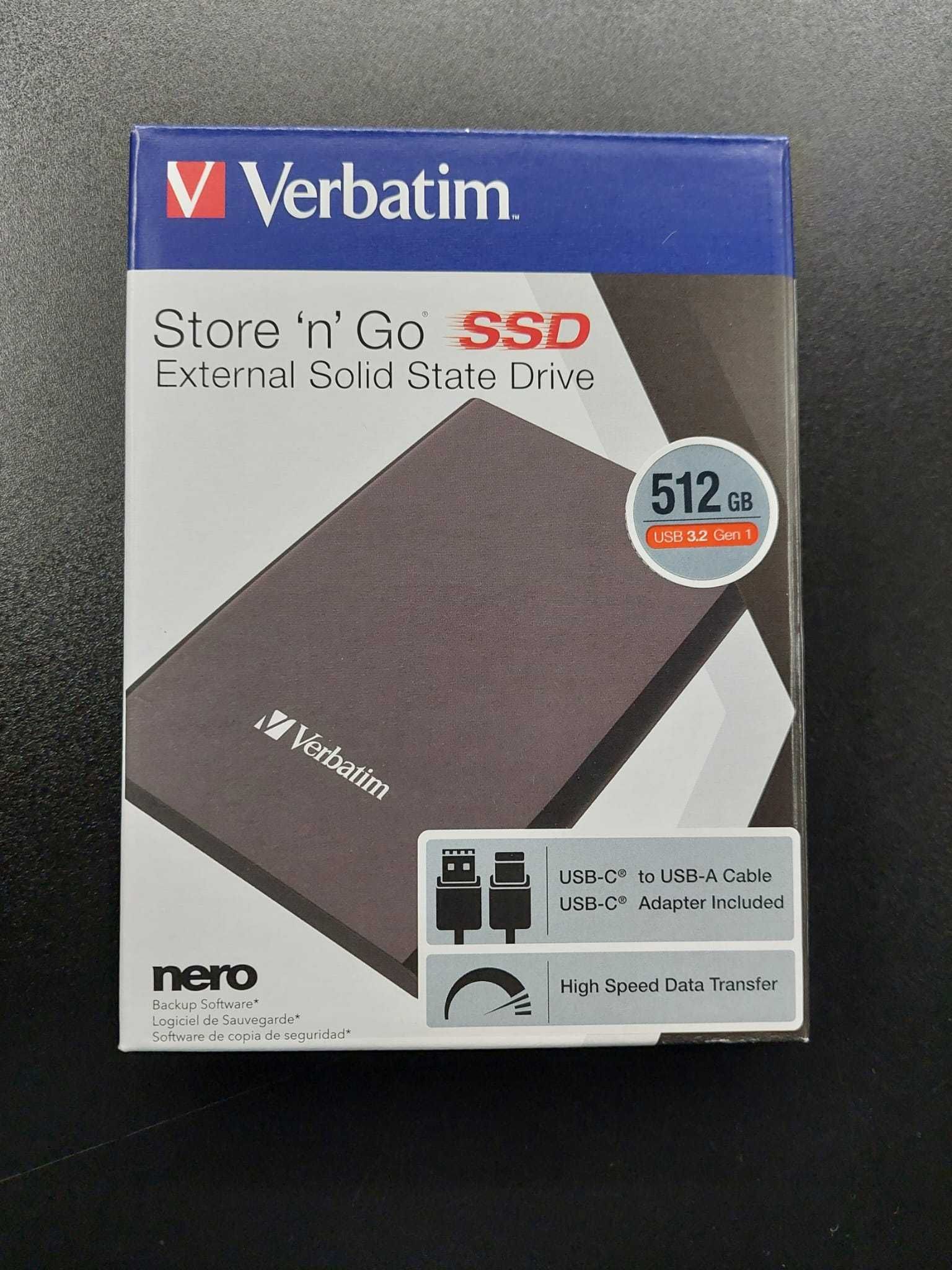 Disco externo Verbatim SSD 512GB Novo