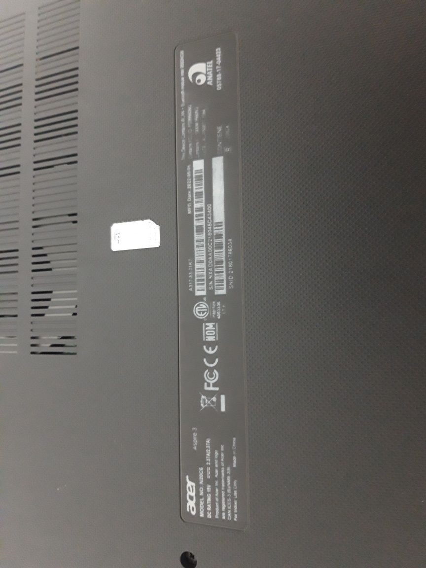 Ноутбук ACER Aspire 3 Core i3-1115G4/RAM8GB/SSD256