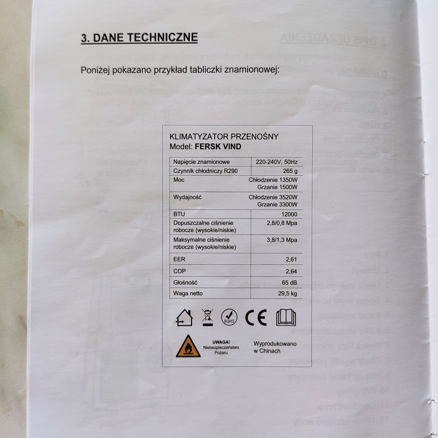 Przenośny klimatyzator Fersk Vind 4in1