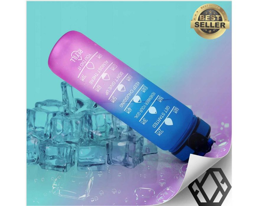 Butelka Motywacyjna Shaker Bidon na Wodę Siłownię Sportowy BPA Free 1L