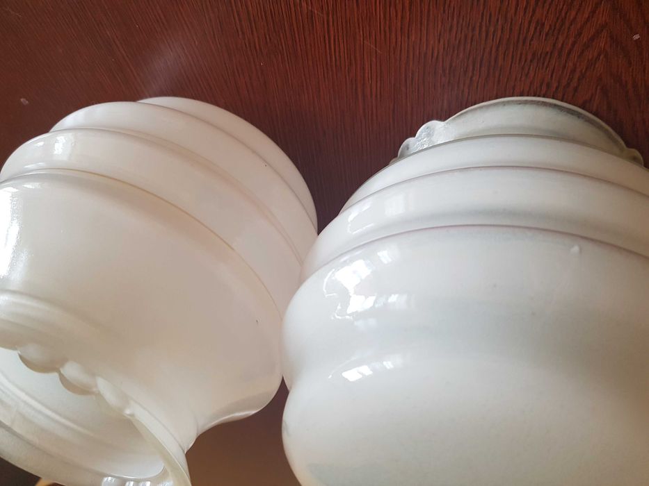 2 szklane klosze PRL