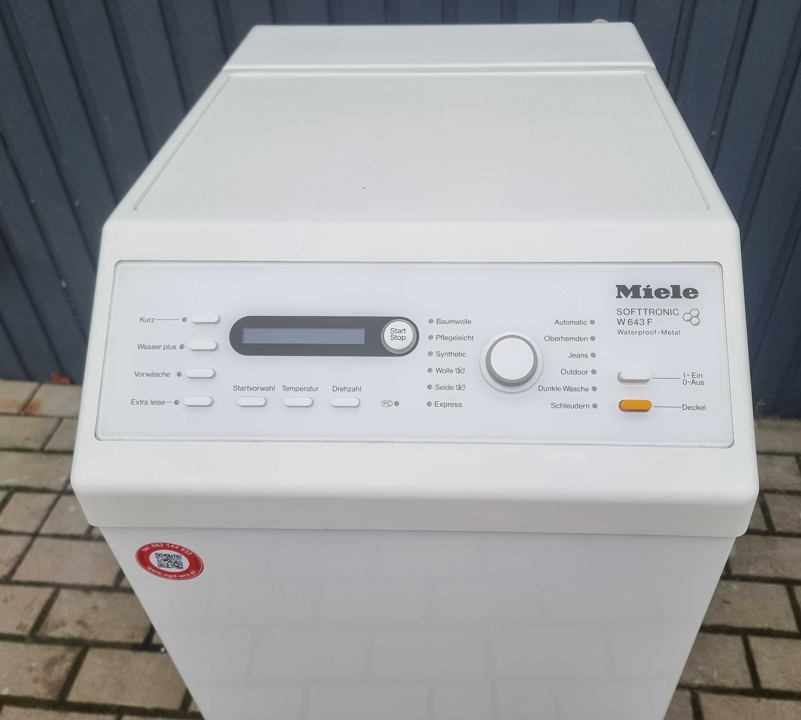 Pralka od góry Miele W 643 F Softtronic. 5,5kg, 1400 obr, menu PL, A+
