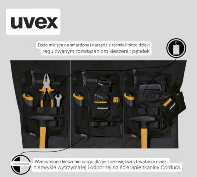 Uvex krótkie spodnie robocze premium 48 i 52
wytrzymały, elastyczny ma