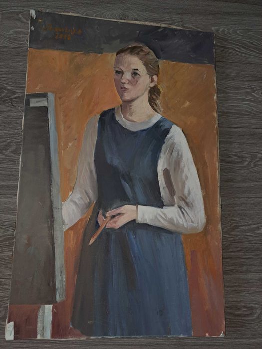 Картина холст Девушка художница 50на80см