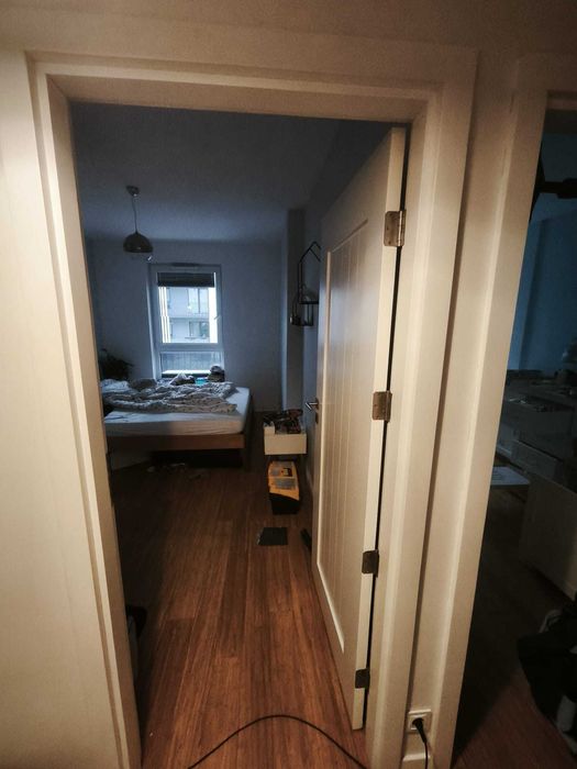 Drzwi drewniane komplet z ościeżnicą białe lewe 80 (otwór 90x209)