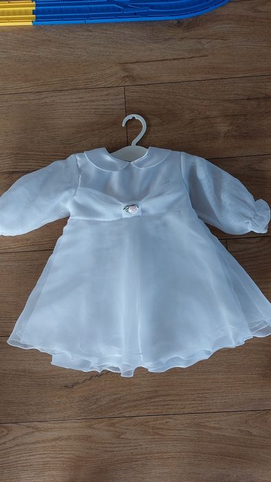 Sukienka na chrzest rozm 68 zestaw