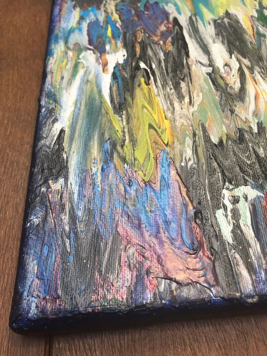 Obraz akryl, Pawie Pióro, oryginalny, M. Świgulska, 2000 r. sygnowany.