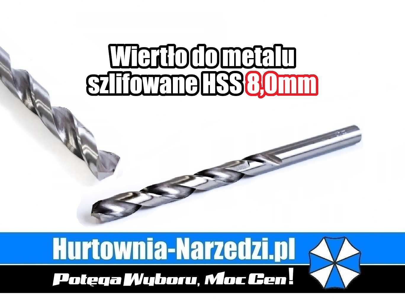 Wiertło do metalu szlifowane HSS 8,0 mm Tediam