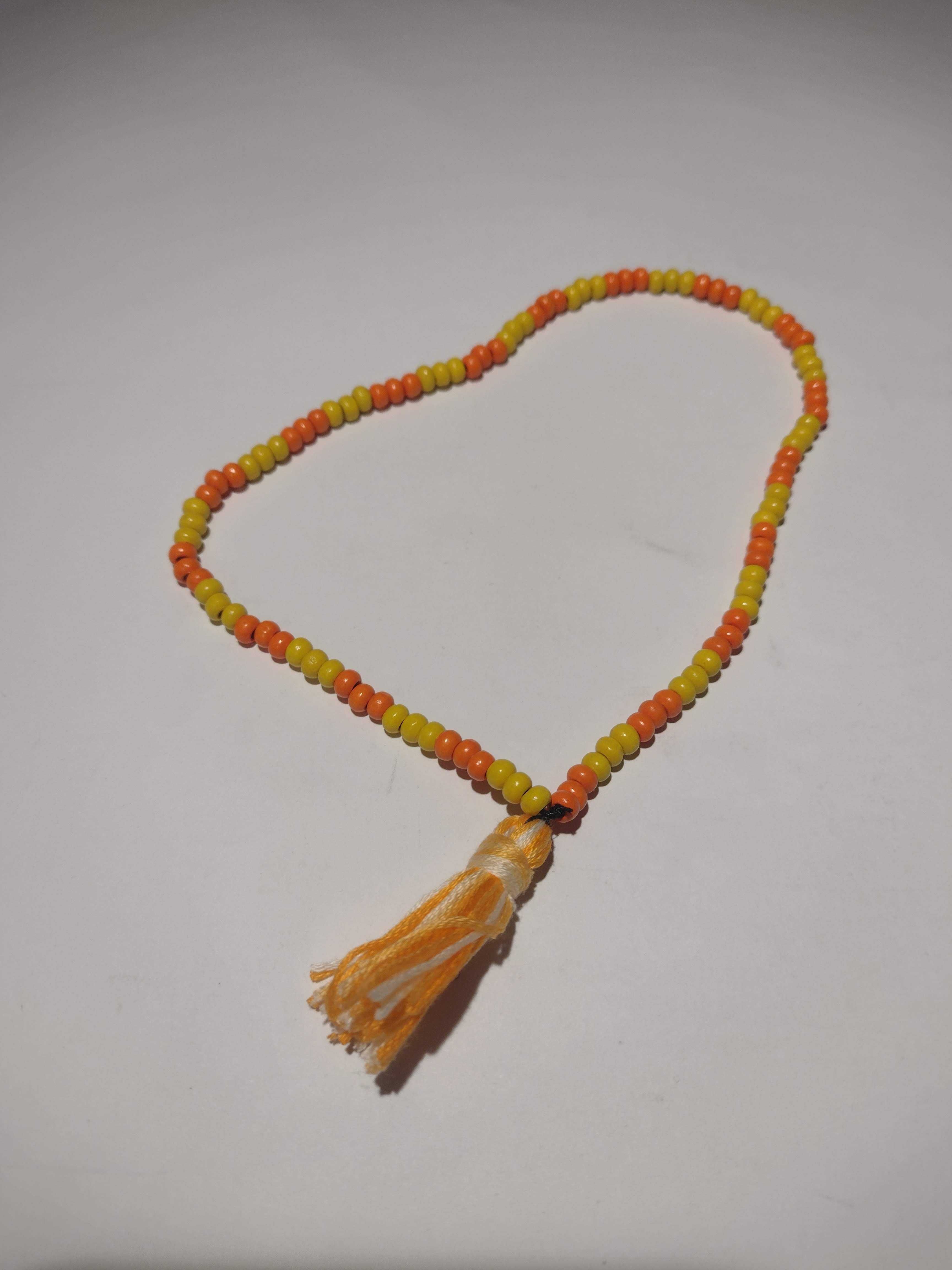 Pomarańczowo-żółta mala buddyjski różaniec sznur modlitewny