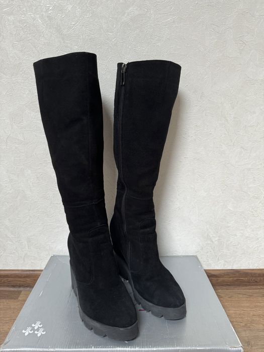 Чоботи жіночі зимові, замша, хутро, 39р