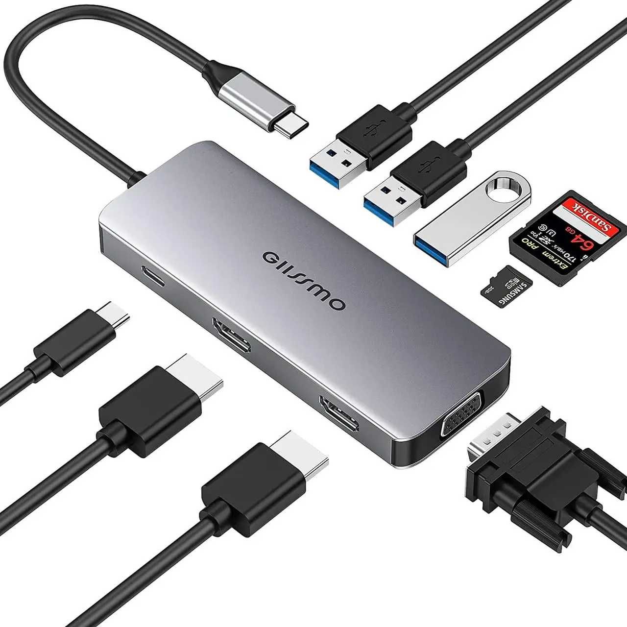 Док станція GIISSMO 9 in 1 USB C HUB Y16