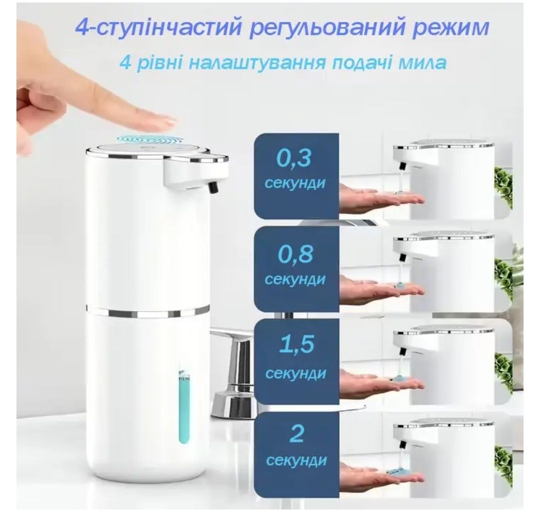 Автоматичний дозатор для мила із сенсорним датчиком на 380 мл.