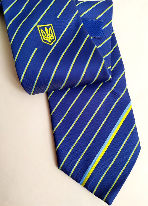 ТРИЗУБ Галстук мужской патриотический флаг Украины галстук в полоску
