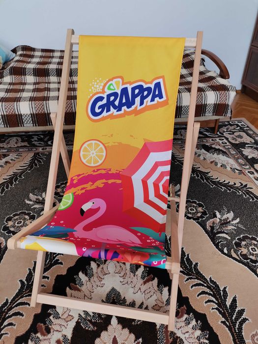krzesło leżak Grappa drewniany i ręcznik