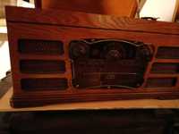 Radio gramofon wejście usb w stylu vintage.