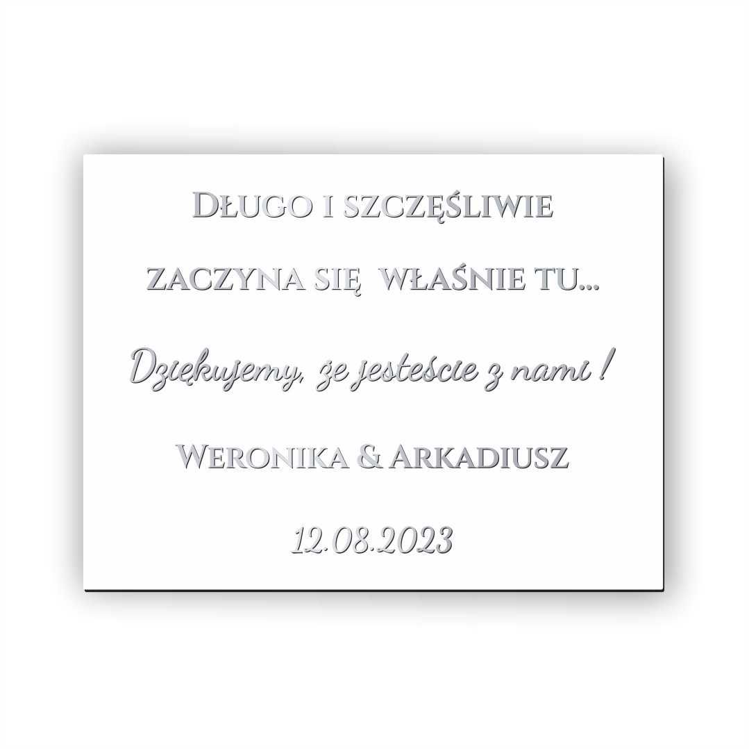 Długo i szczęśliwie zaczyna się właśnie tu - Personalizacja 60x40cm