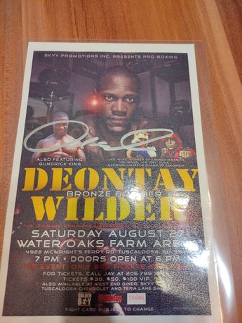 Autograf podpis Deontay Leshun Wilder Boks Bokser Bronze Bomber WBC