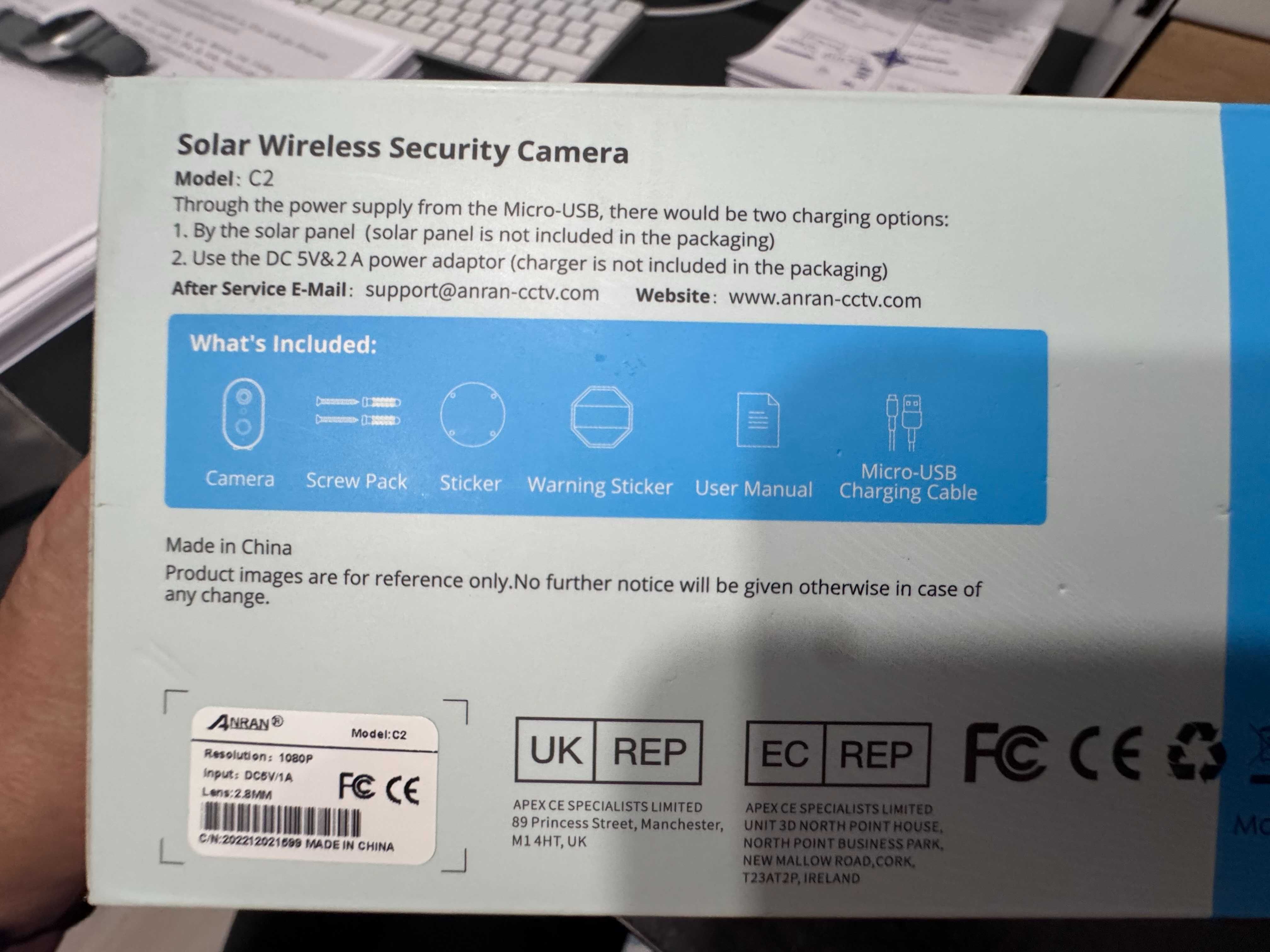 ANRAN 2K Câmara de vigilância WiFi