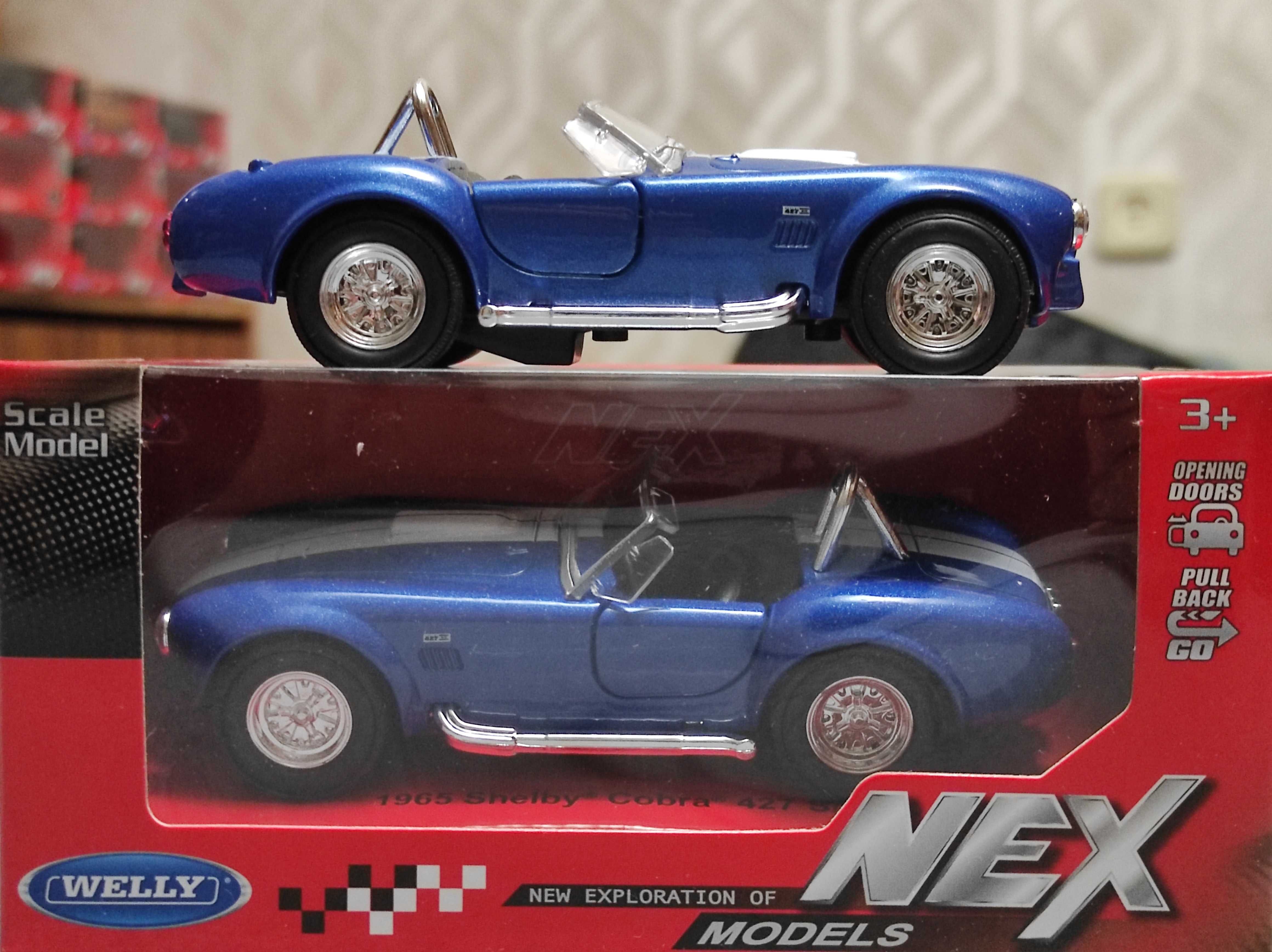 Машинка Shelby Cobra 427 S/C 1965 Welly 1/36 Модель Шелби Кобра