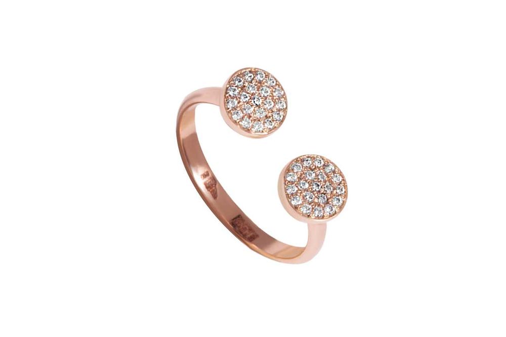 Элегантное кольцо из красного золота с фианитами