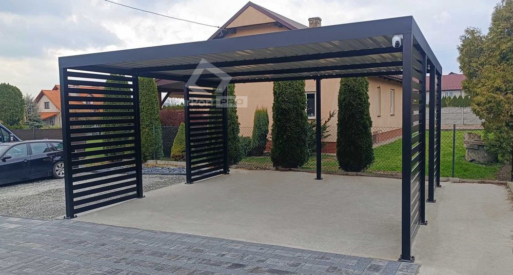 CarPort PREMIUM - wiata samochodowa 6x6 - antracyt   CP116