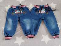 r.80 spodnie jeansy dla bliźniaków